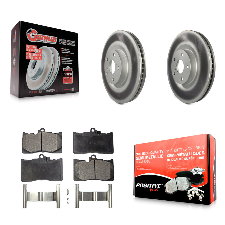 Front Coated Disc Brake Rotors And Semi-Metallic Pads Kit For Lexus GS350 IS300 IS350 RC350 IS200t RC300 RC200t GS300 GS450h GS200t GS460 KGF-102288