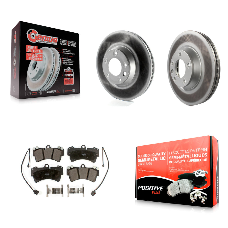 Front Coated Disc Brake Rotors And Semi-Metallic Pads Kit For Audi Q7 Porsche Cayenne Volkswagen Touareg KGF-102293