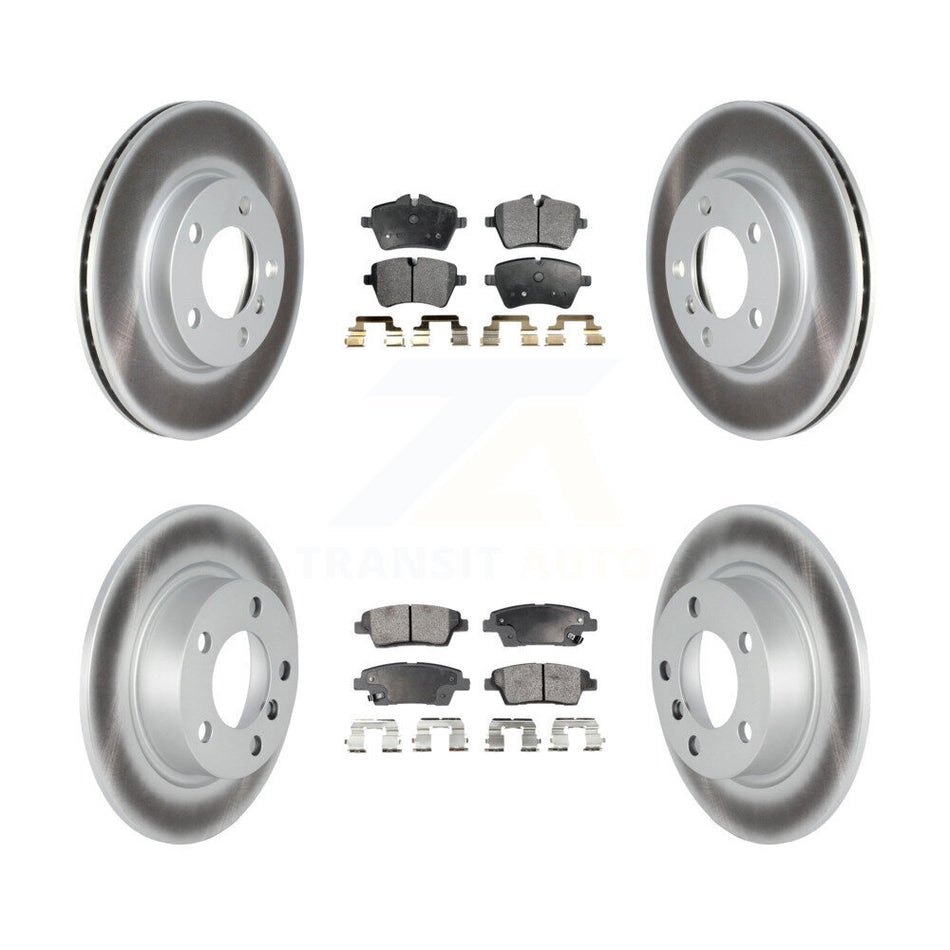 Front Rear Coated Disc Brake Rotors And Semi-Metallic Pads Kit For Mini Cooper Countryman Paceman Base KGF-102330