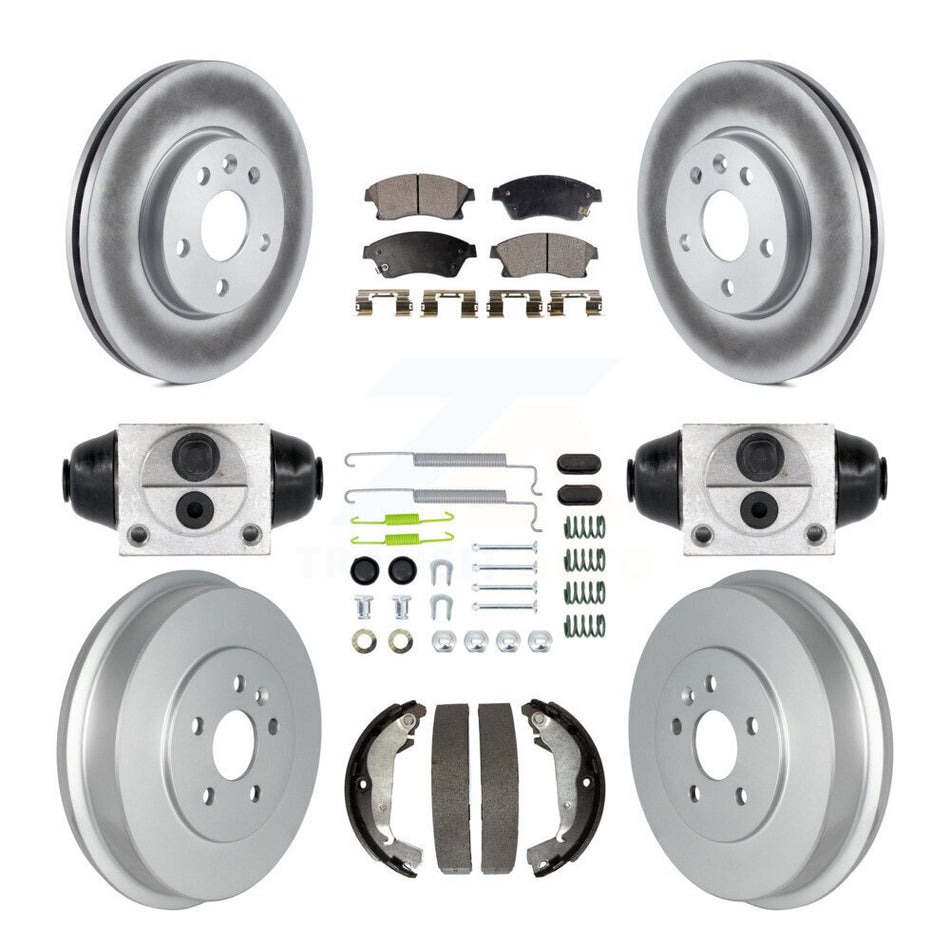 Front Rear Coat Brake Rotors Semi-Metallic Pad Drum Kit (9Pc) For Chevrolet Cruze Limited KGF-102345
