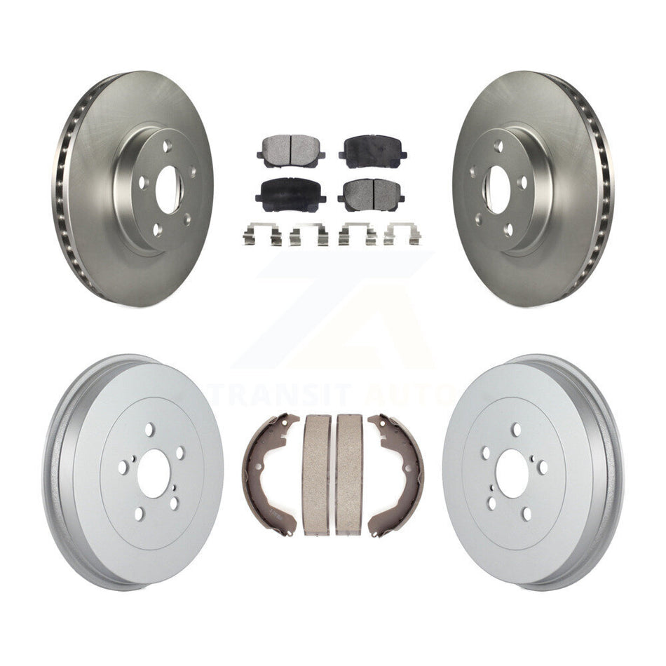 Front Rear Coated Disc Brake Rotors Semi-Metallic Pads And Drum Kit For Toyota Matrix Pontiac Vibe KGF-102350