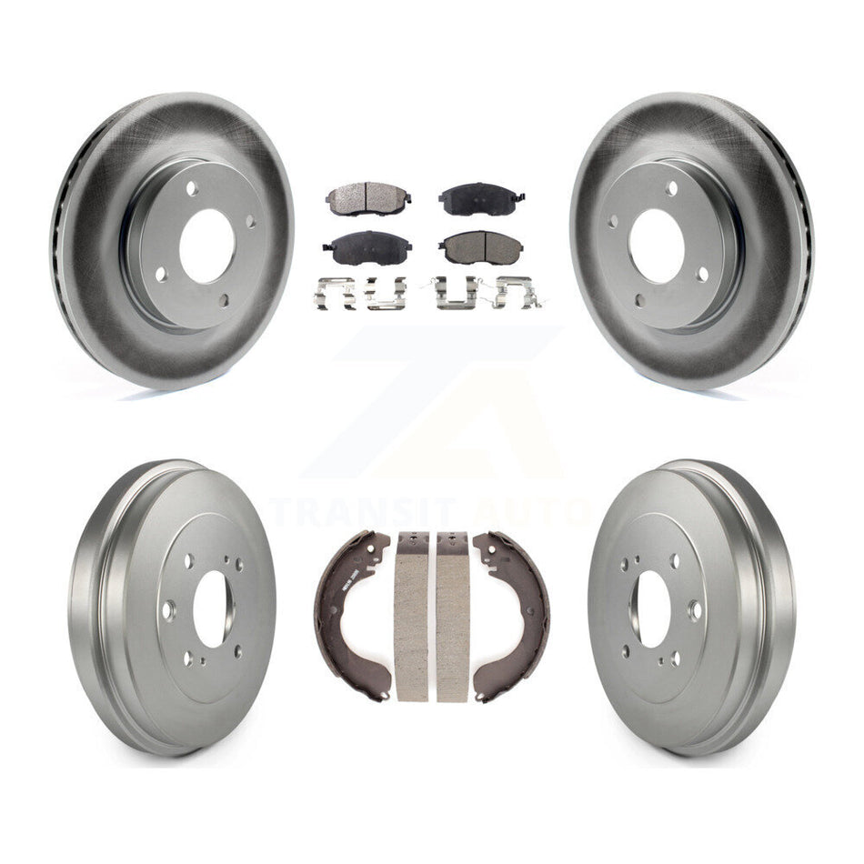 Front Rear Coated Disc Brake Rotors Semi-Metallic Pads And Drum Kit For Nissan Sentra Versa Cube KGF-102354