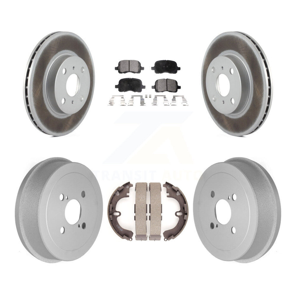 Front Rear Coated Disc Brake Rotors Semi-Metallic Pads And Drum Kit For Toyota Corolla Chevrolet Prizm KGF-102359