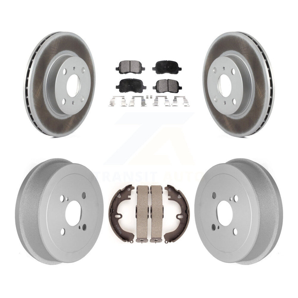 Front Rear Coated Disc Brake Rotors Semi-Metallic Pads And Drum Kit For Toyota Corolla KGF-102361