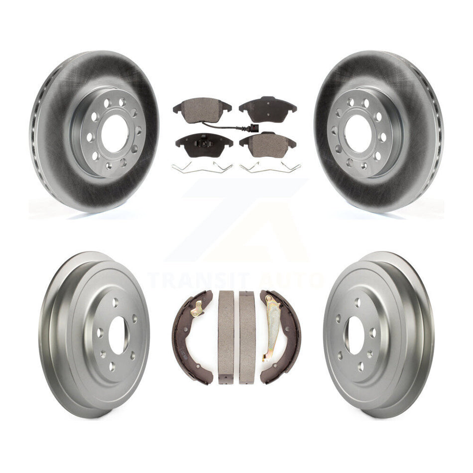 Front Rear Coated Disc Brake Rotors Semi-Metallic Pads And Drum Kit For Volkswagen Jetta Beetle With 288mm Diameter Rotor KGF-102373