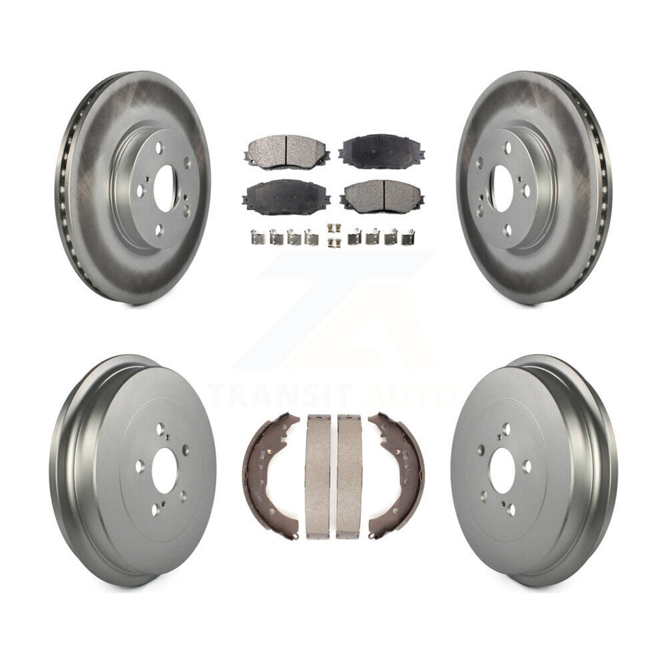 Front Rear Coated Disc Brake Rotors Semi-Metallic Pads And Drum Kit For Toyota Corolla KGF-102376