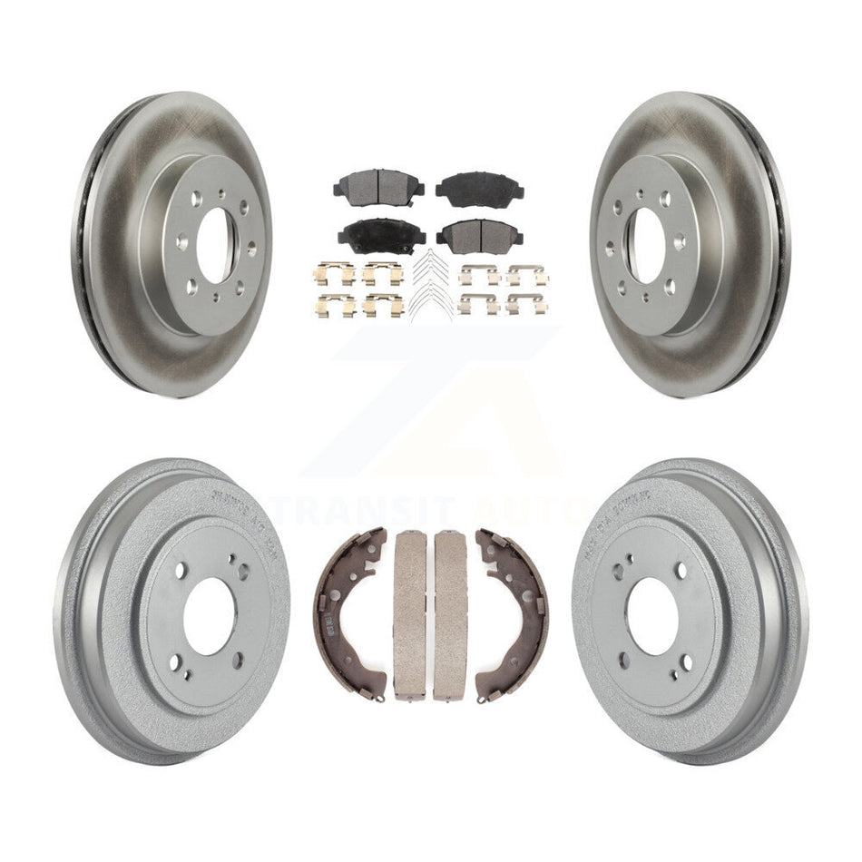 Front Rear Coated Disc Brake Rotors Semi-Metallic Pads And Drum Kit For Honda Fit KGF-102397