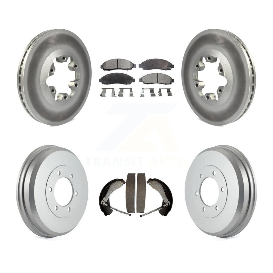 Front Rear Coated Disc Brake Rotors Semi-Metallic Pads And Drum Kit For Chevrolet Colorado GMC Canyon Isuzu i-290 i-280 i-370 i-350 KGF-102412