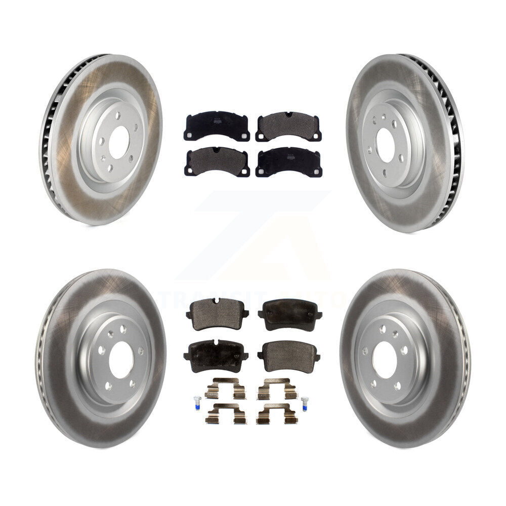 Front Rear Coated Disc Brake Rotor & Semi-Metallic Pad Kit (6Pc) For 2017 Porsche Macan S KGF-102426