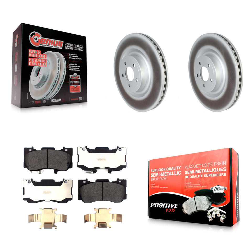 Front Coated Disc Brake Rotors And Semi-Metallic Pads Kit For Ford Mustang KGF-102427