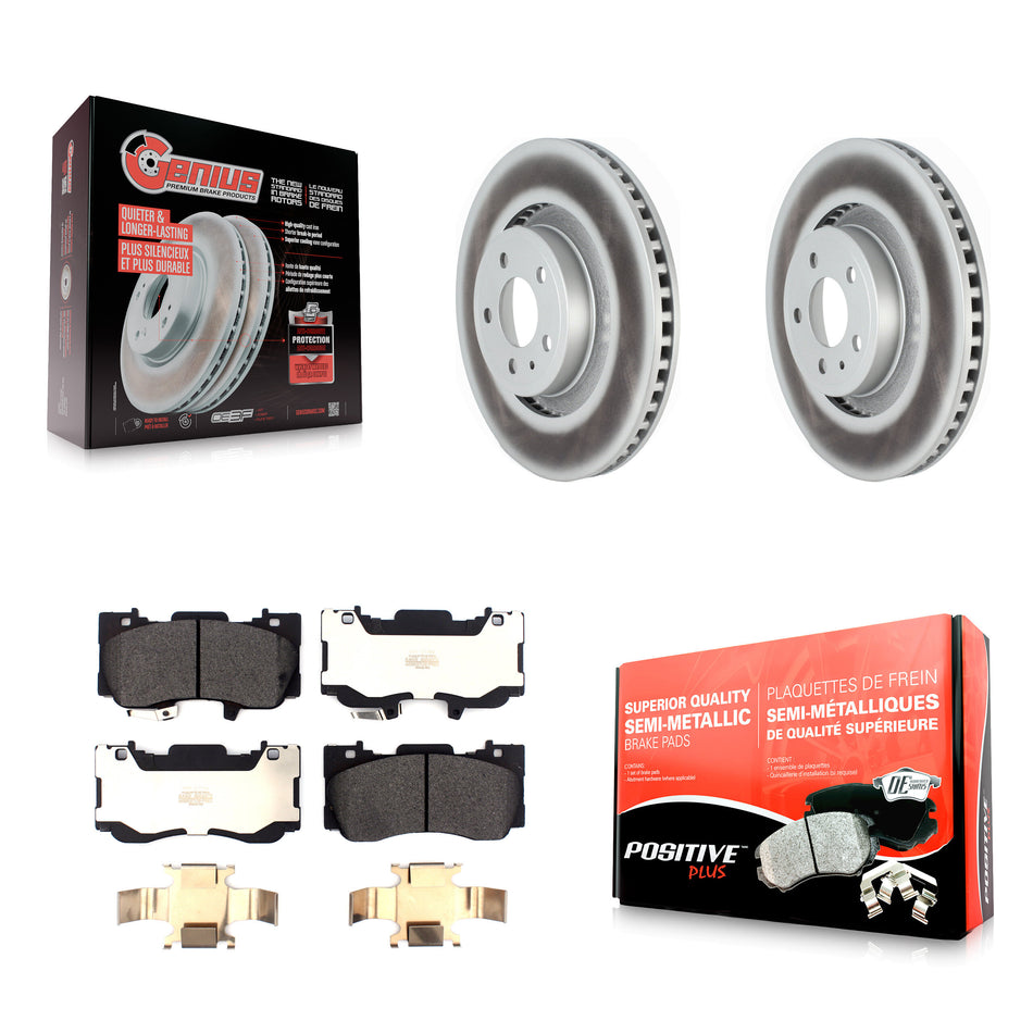 Front Coated Disc Brake Rotors And Semi-Metallic Pads Kit For Ford Mustang KGF-102428