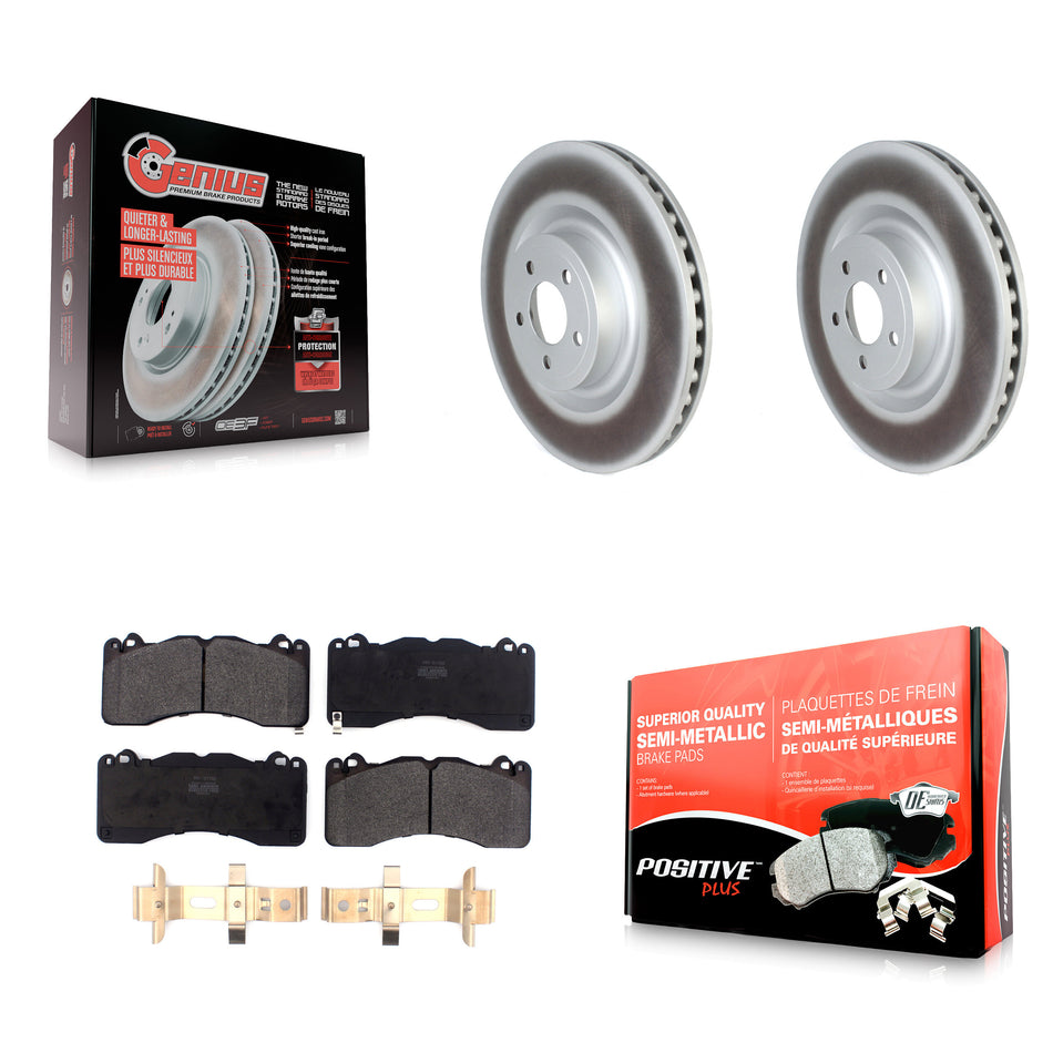 Front Coated Disc Brake Rotors And Semi-Metallic Pads Kit For Ford Mustang KGF-102429