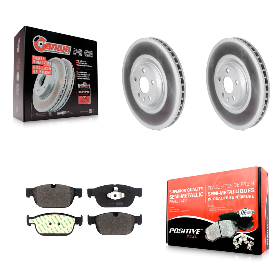 Front Coated Disc Brake Rotors And Semi-Metallic Pads Kit For Volvo XC90 XC60 XC40 S90 V90 Cross Country V60 KGF-102436