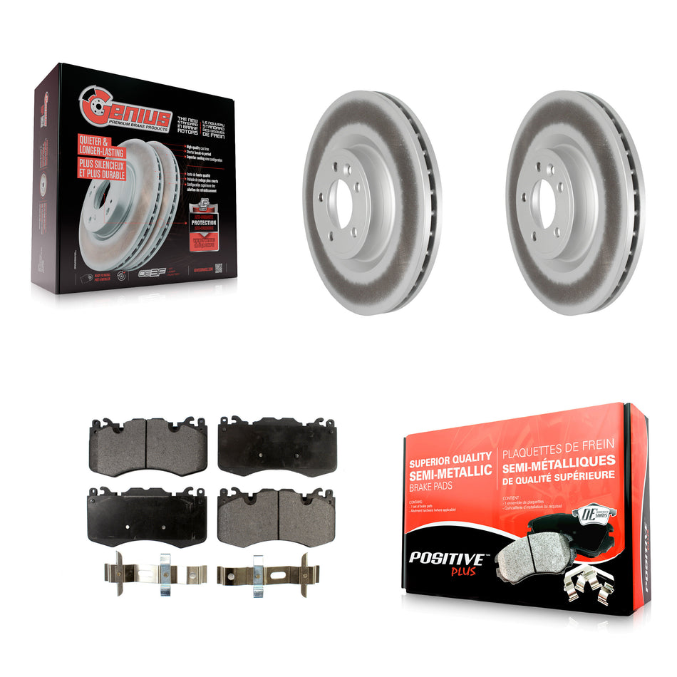 Front Coated Disc Brake Rotors And Semi-Metallic Pads Kit For Land Rover Range Sport With 363mm Diameter Rotor KGF-102440