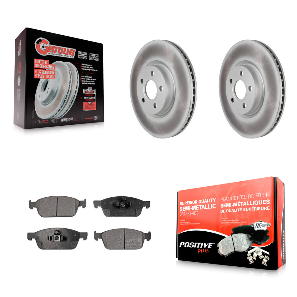 Front Coated Disc Brake Rotors And Semi-Metallic Pads Kit For Ford Transit Connect KGF-102443