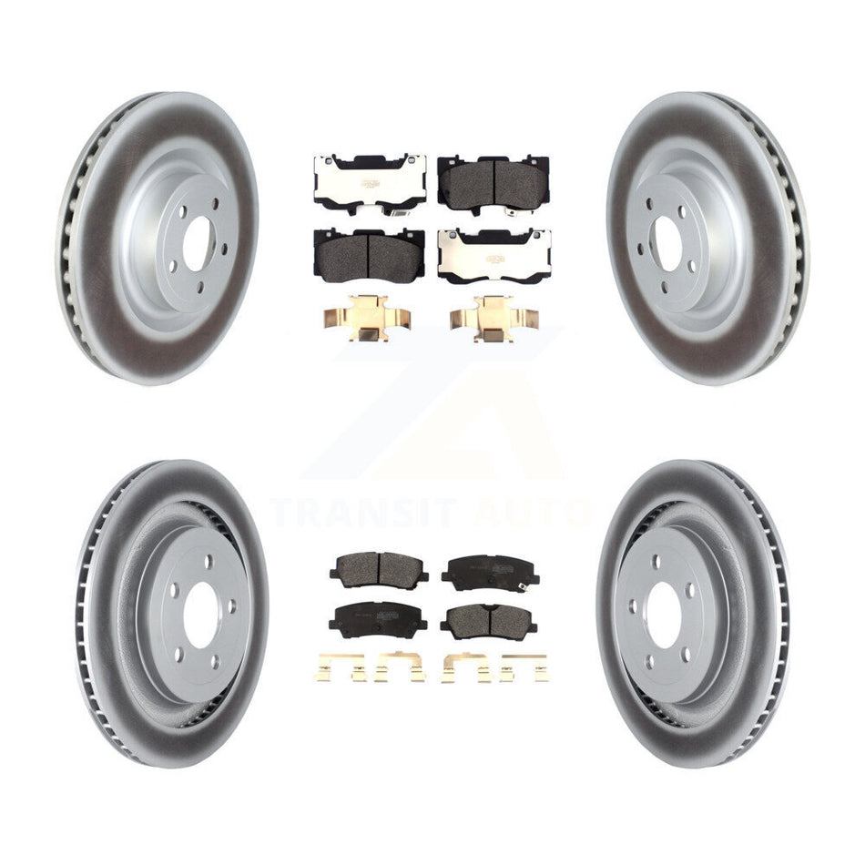 Front Rear Coated Disc Brake Rotors And Semi-Metallic Pads Kit For Ford Mustang KGF-102464