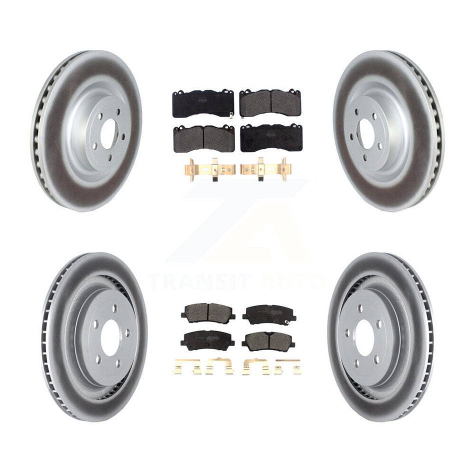 Front Rear Coated Disc Brake Rotors And Semi-Metallic Pads Kit For Ford Mustang With Brembo Brakes KGF-102466