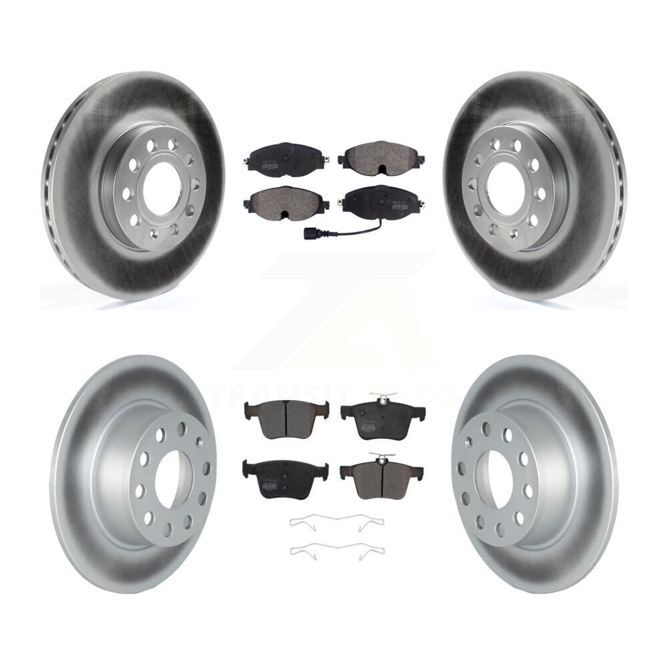 Front Rear Coated Disc Brake Rotors And Semi-Metallic Pads Kit For Volkswagen Jetta Taos KGF-102471