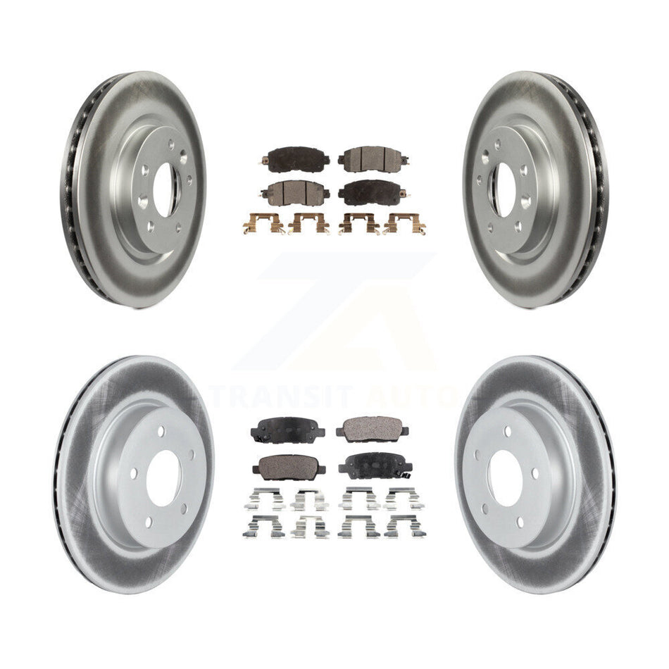 Front Rear Coated Disc Brake Rotors And Semi-Metallic Pads Kit For 2017 Nissan LEAF With Electric Parking KGF-102477