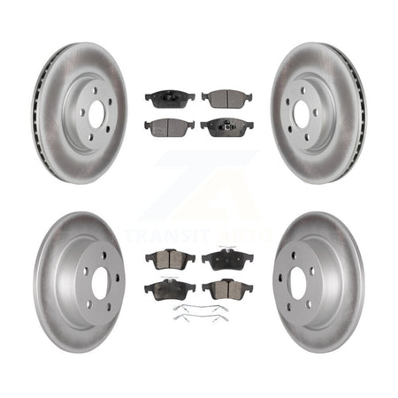 Front Rear Coated Disc Brake Rotors And Semi-Metallic Pads Kit For Ford Transit Connect KGF-102481
