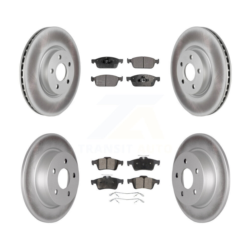 Front Rear Coated Disc Brake Rotors And Semi-Metallic Pads Kit For Ford Transit Connect KGF-102481