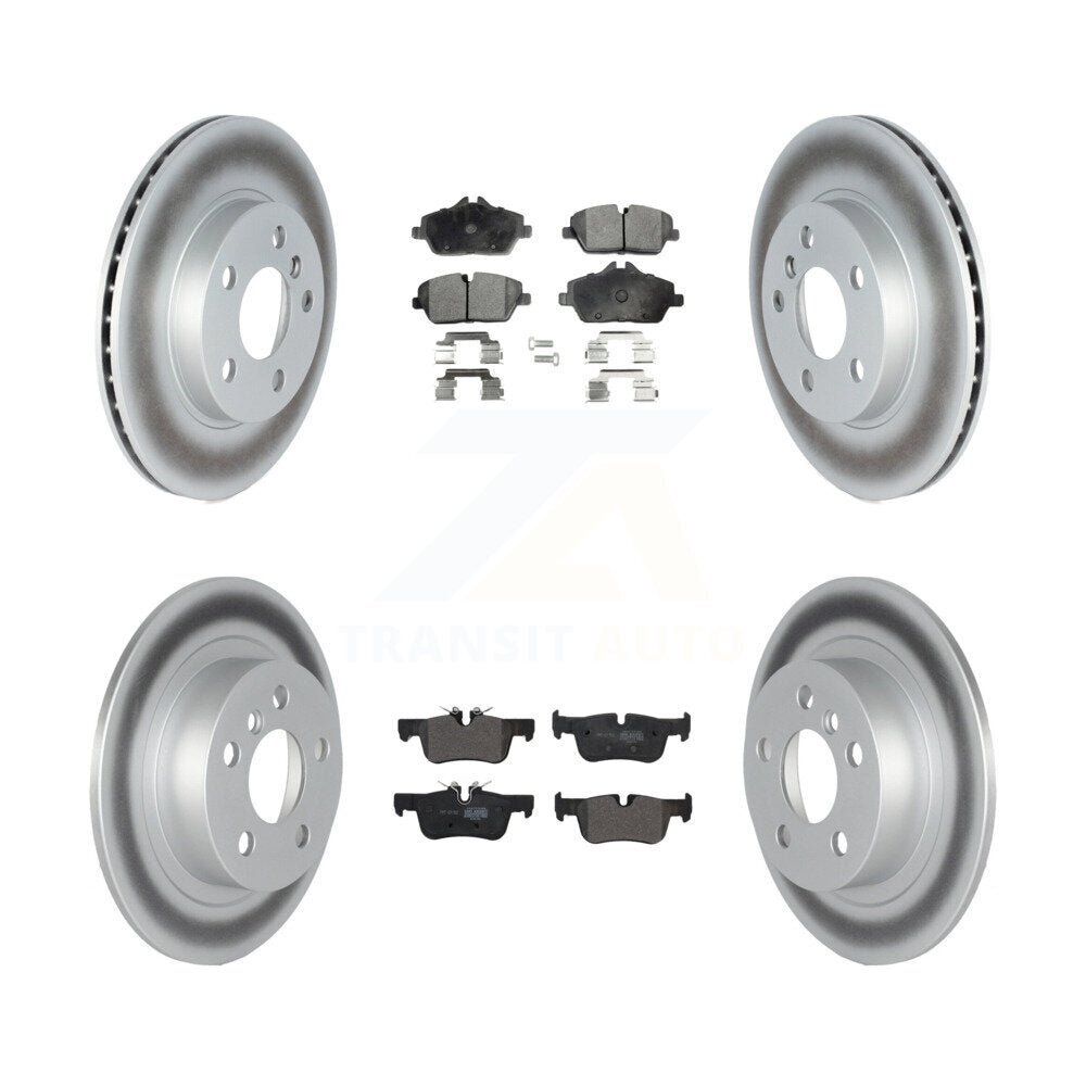 Front Rear Coated Disc Brake Rotors And Semi-Metallic Pads Kit For BMW i3 i3s KGF-102502