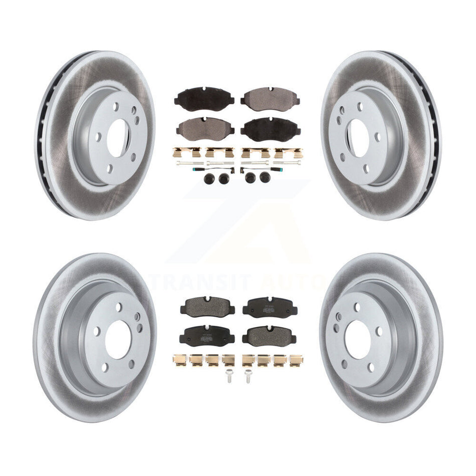Front Rear Coated Disc Brake Rotors And Semi-Metallic Pads Kit For 2016-2020 Mercedes-Benz Metris KGF-102508