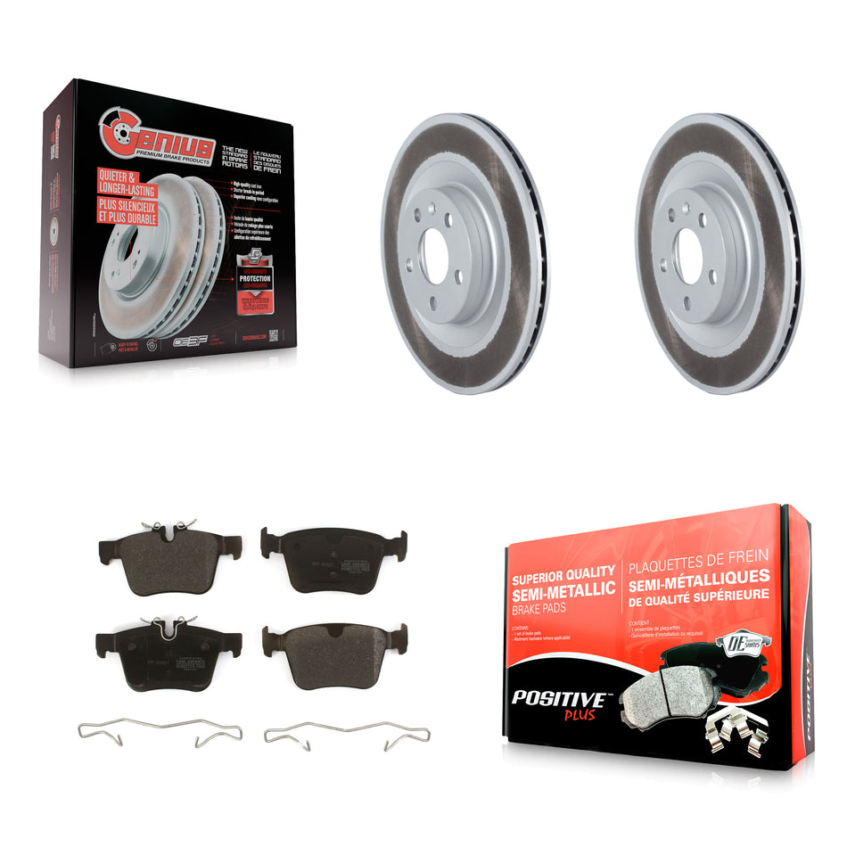 Rear Coated Disc Brake Rotors And Semi-Metallic Pads Kit For 2016-2019 Volvo XC90 With 320mm Diameter Rotor KGF-102517