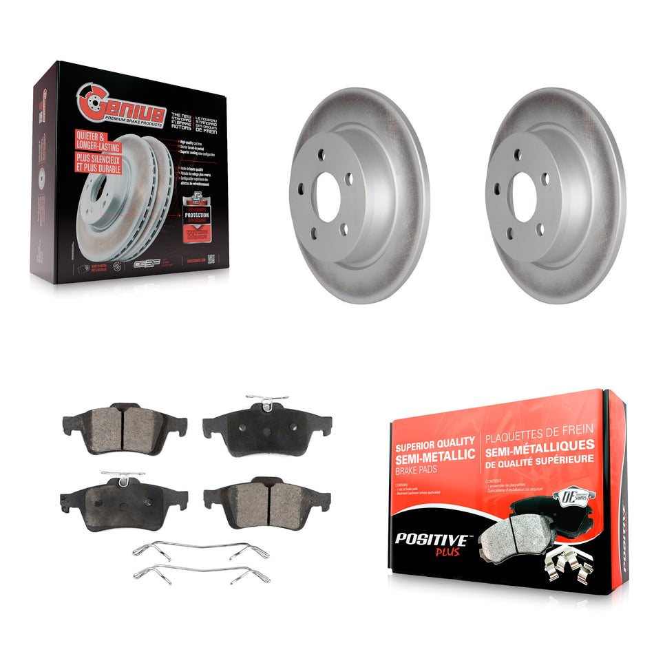 Rear Coated Disc Brake Rotors And Semi-Metallic Pads Kit For Ford Transit Connect KGF-102533