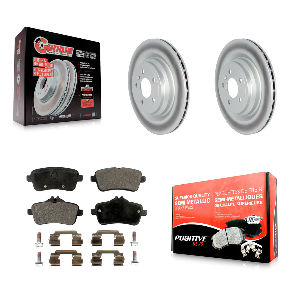 Rear Coated Disc Brake Rotors And Semi-Metallic Pads Kit For Mercedes-Benz ML350 GLE350 GLE43 AMG GLE400 GLE450 ML400 GLE300d ML550 GLE550e KGF-102538