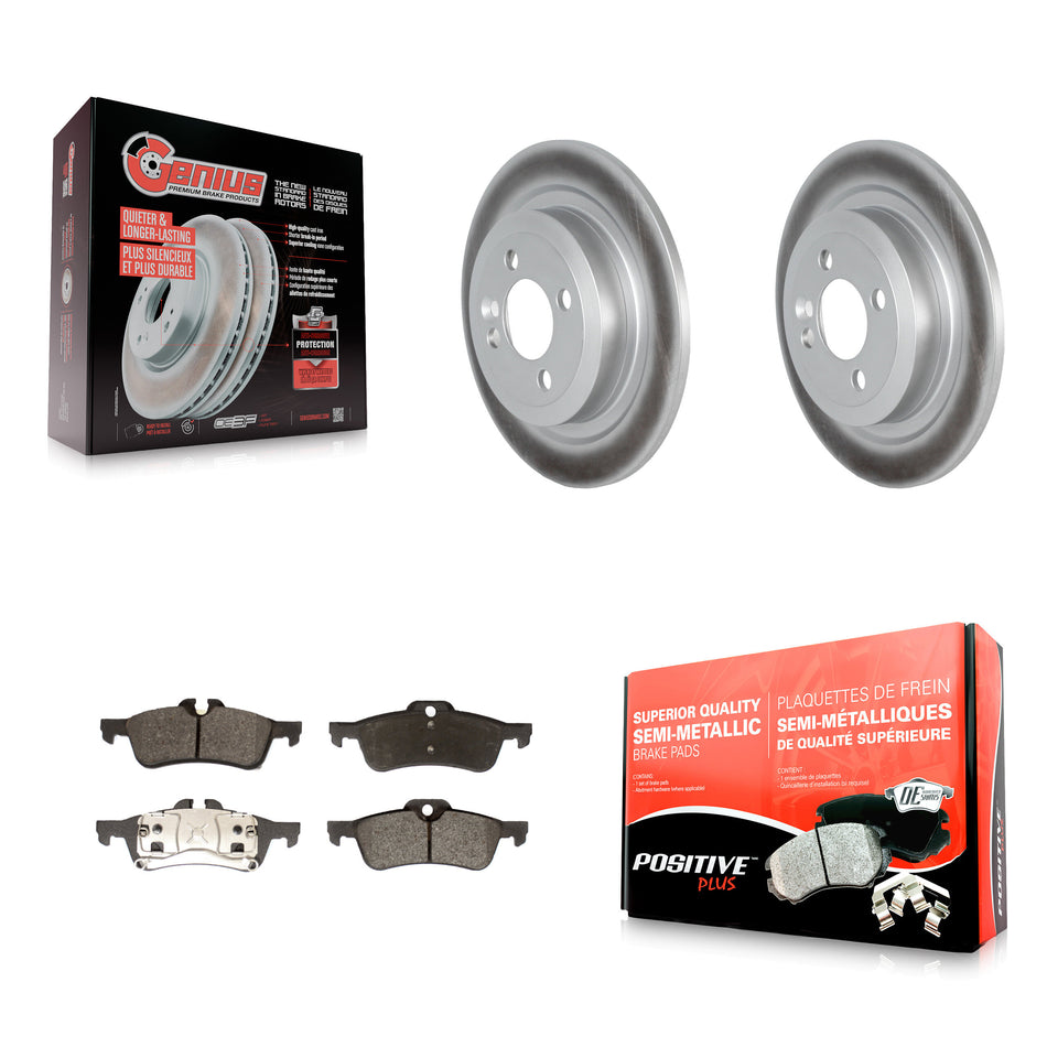 Rear Coated Disc Brake Rotors And Semi-Metallic Pads Kit For 2007-2008 Mini Cooper Convertible With 280mm Diameter Rotor KGF-102539