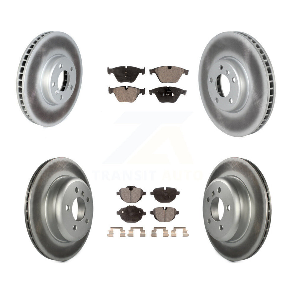Front Rear Coated Disc Brake Rotors And Semi-Metallic Pads Kit (6Pc) For 2011-2013 BMW 535i With 330mm Diameter Rotor KGF-102550