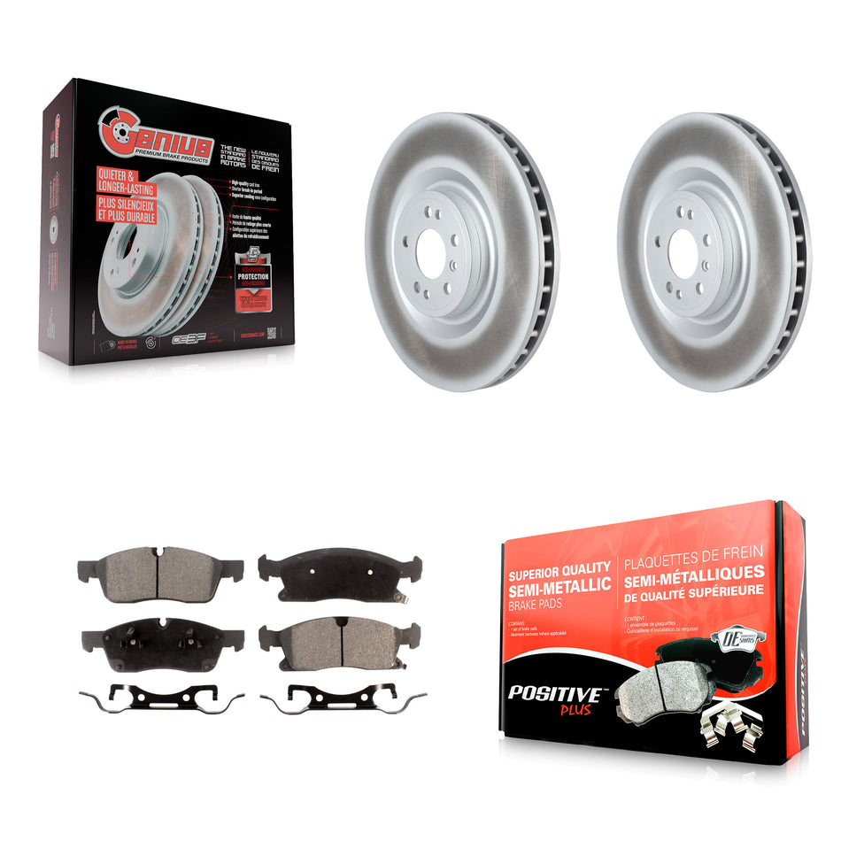 Front Coated Disc Brake Rotors And Semi-Metallic Pads Kit For Mercedes-Benz ML350 GLS450 GL450 GL350 ML400 ML250 KGF-102554