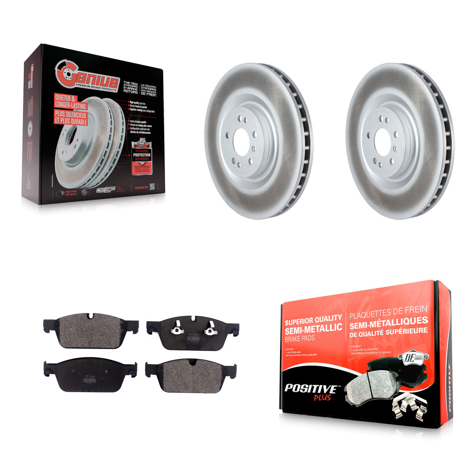 Front Coated Disc Brake Rotors And Semi-Metallic Pads Kit For Mercedes-Benz ML550 GLE550e KGF-102560