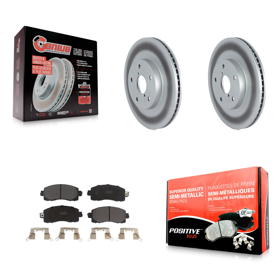 Front Coated Disc Brake Rotors And Semi-Metallic Pads Kit For Subaru Forester KGF-102565