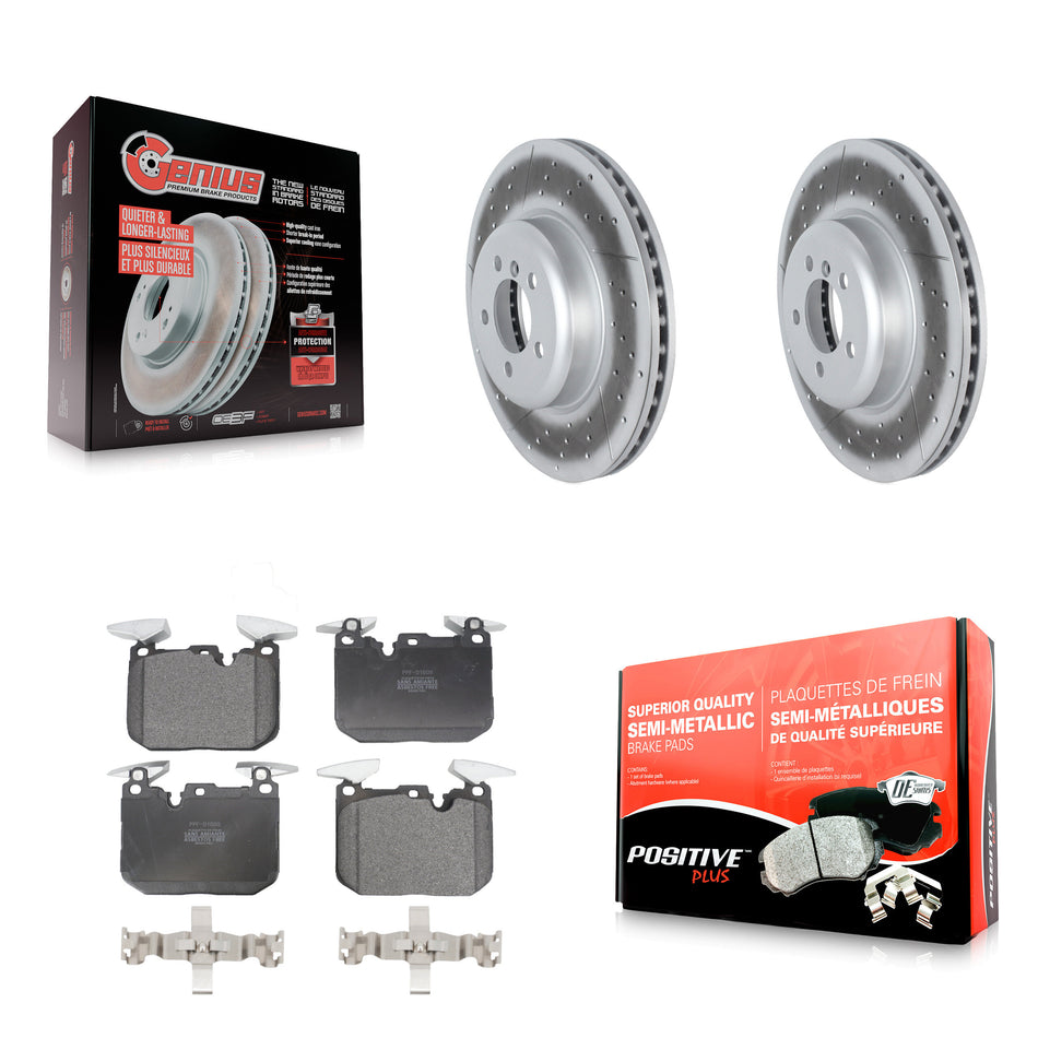 Front Coated Disc Brake Rotors And Semi-Metallic Pads Kit For BMW 335i xDrive 435i 330i 340i 230i 440i Gran Coupe GT M240i ActiveHybrid 3 KGF-102566