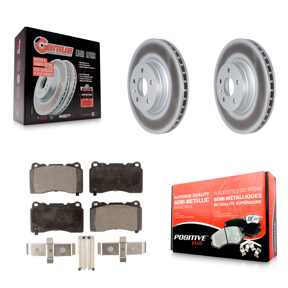 Front Coated Disc Brake Rotors And Semi-Metallic Pads Kit For Tesla S X KGF-102570