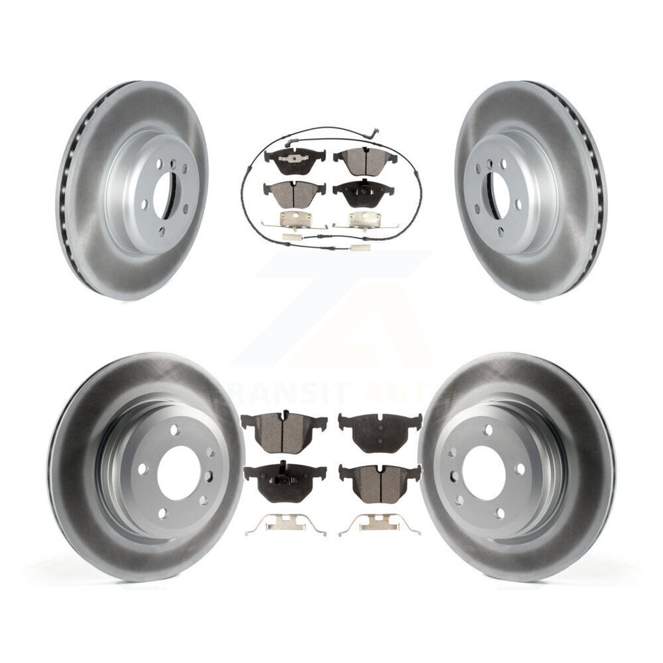 Front Rear Coated Disc Brake Rotors And Semi-Metallic Pads Kit For 2012 BMW 335i Convertible Coupe With Blue Painted Calipers KGF-102588