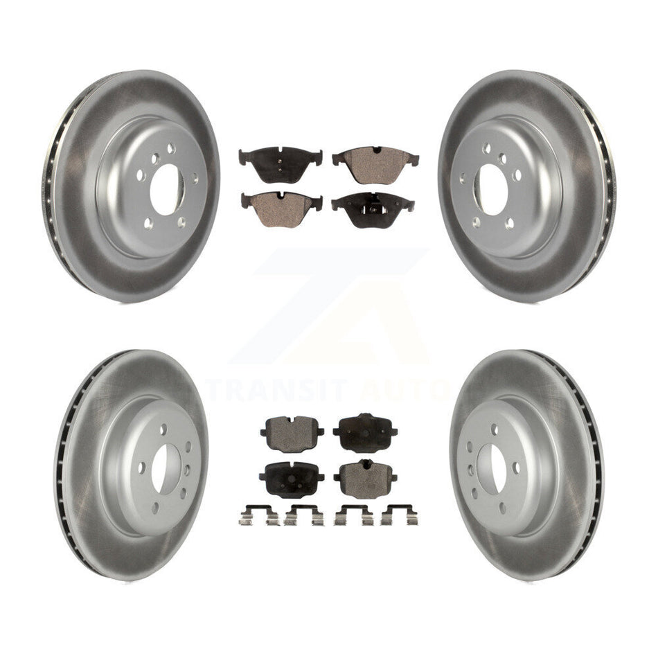 Front Rear Coated Disc Brake Rotors And Semi-Metallic Pads Kit For BMW 535i 640i Gran Coupe xDrive KGF-102600