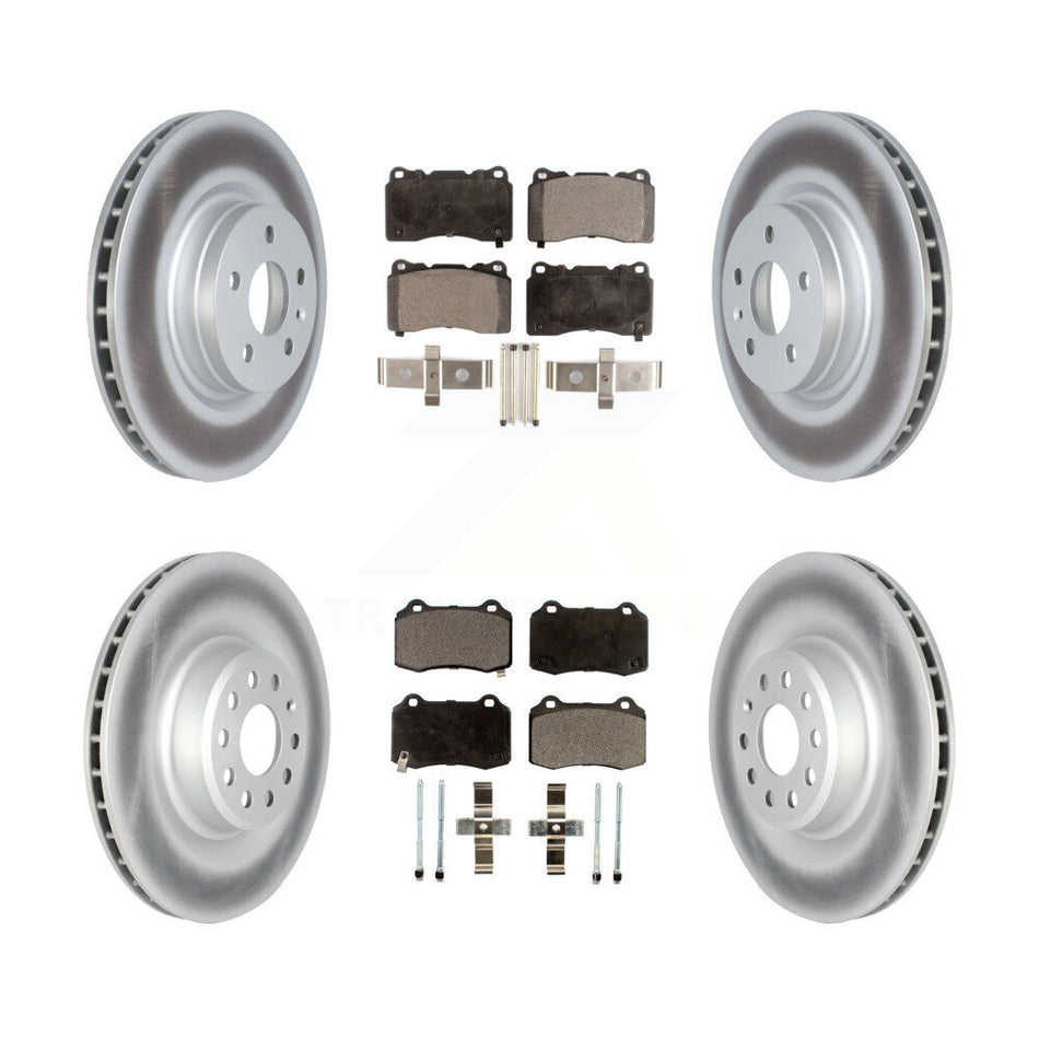 Front Rear Coated Disc Brake Rotors And Semi-Metallic Pad Kit For 2016 Tesla S From 04 16 KGF-102602