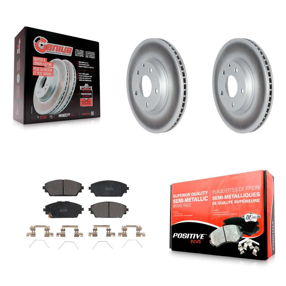 Front Coated Disc Brake Rotors And Semi-Metallic Pads Kit For Mazda 3 KGF-102622