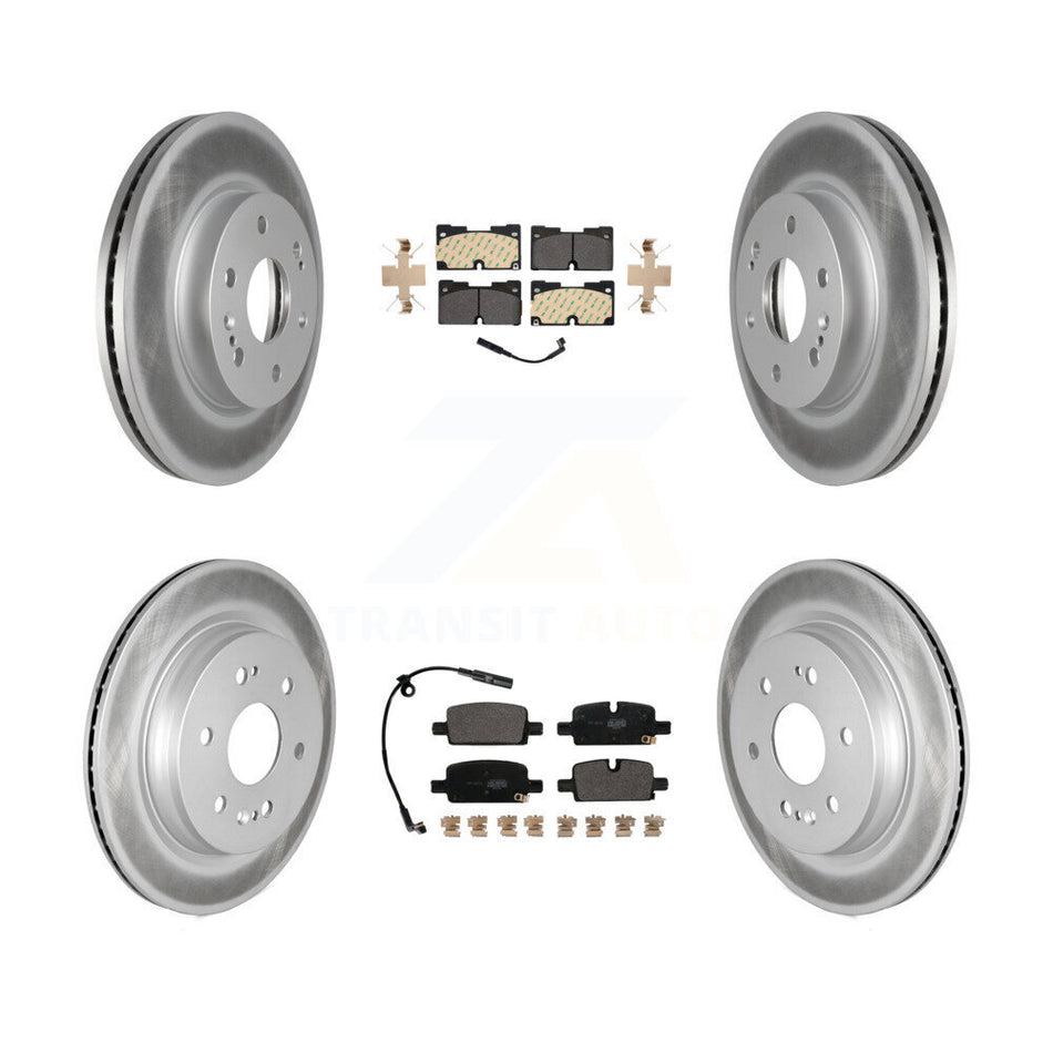 Front Rear Coat Brake Rotor Semi-Metallic Pad Kit For Chevrolet GMC Silverado 1500 Sierra KGF-102624