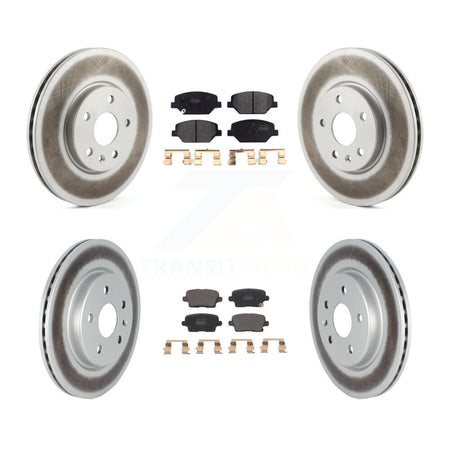 Front Rear Coated Disc Brake Rotors And Semi-Metallic Pads Kit For 2019 Cadillac XT4 KGF-102630