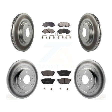 Front Rear Coated Disc Brake Rotors And Semi-Metallic Pads Kit For Mitsubishi Outlander KGF-102633