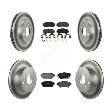 Front Rear Coated Disc Brake Rotors & Semi-Metallic Pad Kit For 2019 Nissan Rogue Sport S KGF-102634