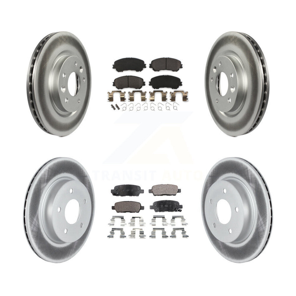 Front Rear Coated Disc Brake Rotors And Semi-Metallic Pads Kit For 2019-2019 Nissan Rogue Sport Qashqai With Manual Parking SL KGF-102636