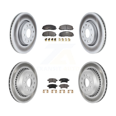 Front Rear Coated Disc Brake Rotor And Semi-Metallic Pad Kit For 2020-2023 Jeep Gladiator KGF-102638