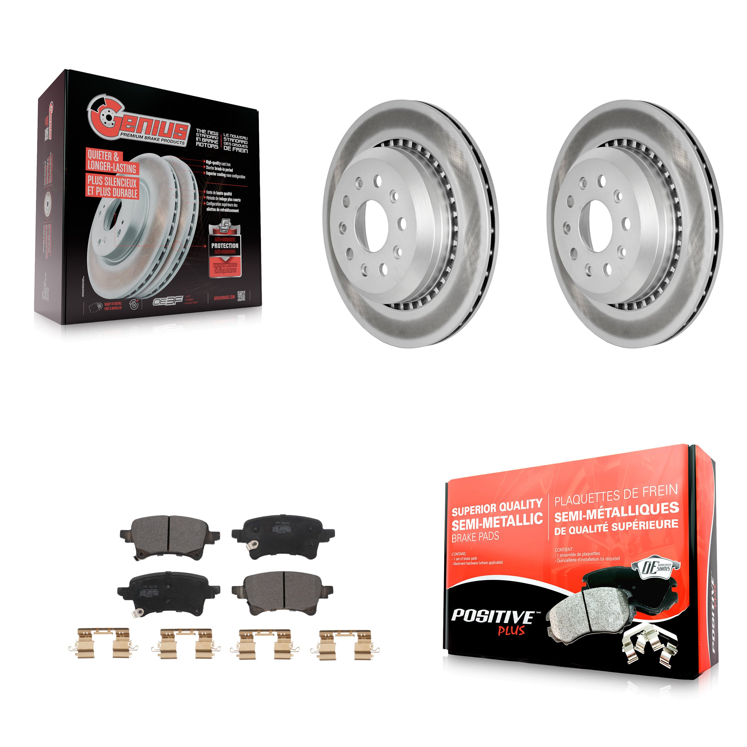 Rear Coated Disc Brake Rotors And Semi-Metallic Pads Kit For Jeep Wrangler Gladiator KGF-102651