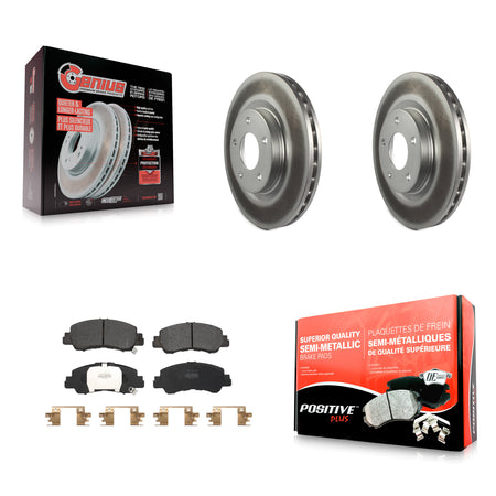 Front Coated Disc Brake Rotors And Semi-Metallic Pads Kit For Mitsubishi Eclipse Cross KGF-102664