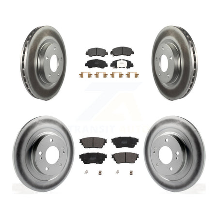 Front Rear Coated Disc Brake Rotor And Semi-Metallic Pad Kit For Mitsubishi Eclipse Cross KGF-102674